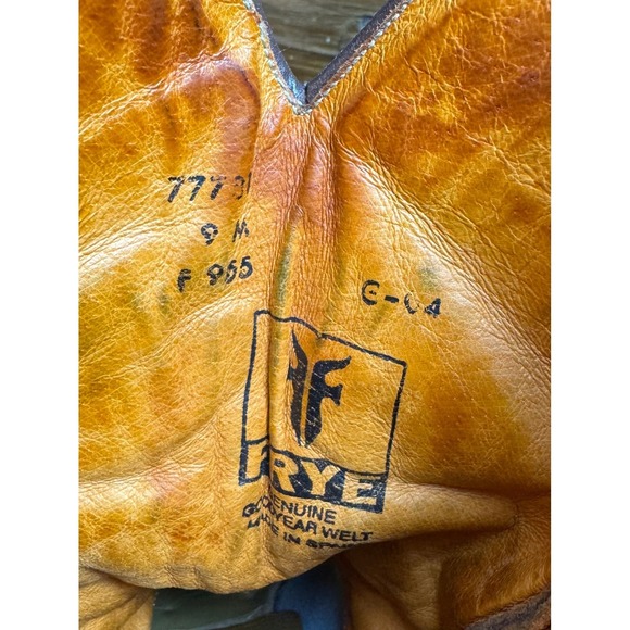 Frye Daisy Duke Western Boots Women's 9M Brown Leather Python Studded Vintage - Picture 13 of 16